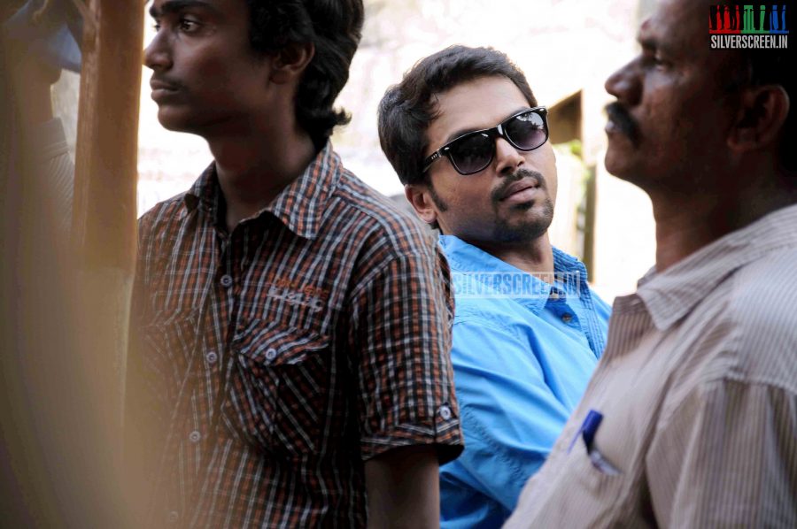 Actor Karthi and Catherine Tresa in Madras Movie Stills