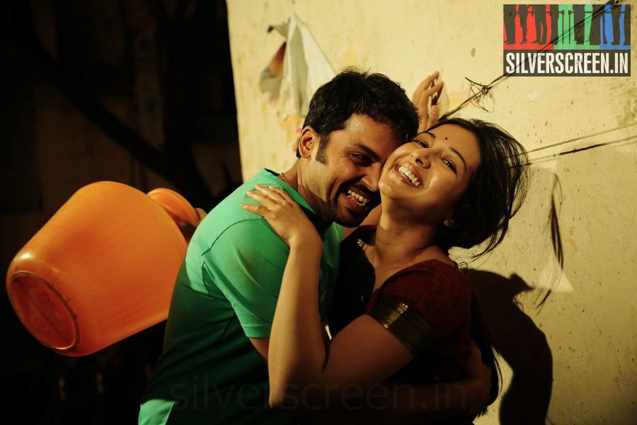 Actor Karthi and Catherine Tresa in Madras Movie Stills