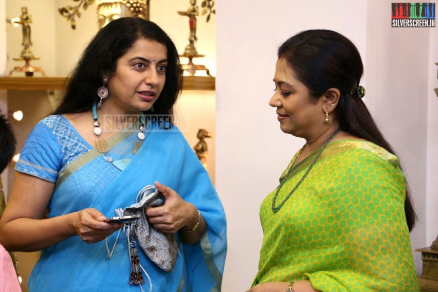 Poornima Bhagyaraj and Suhasini Mani Ratnam at the Mantra Showroom Launch Photos