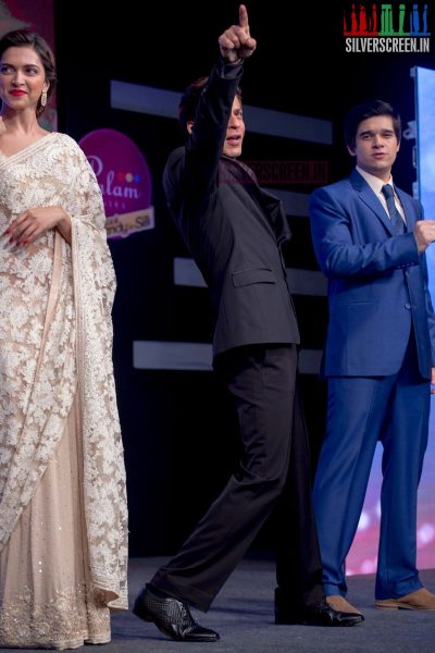 Actor Shahrukh Khan, Deepika Padukone at Happy New Year Promo with Palam Silks