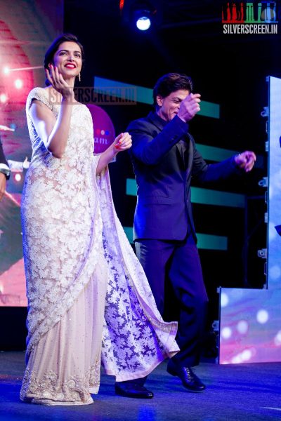Actor Shahrukh Khan, Deepika Padukone at Happy New Year Promo with Palam Silks