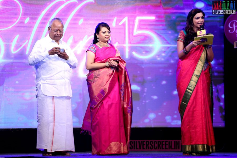 TV VJ Bhavna Balakrishnan at the Palam Silks SILKLINE 2015 Fashion Show for Happy New Year Movie Promo