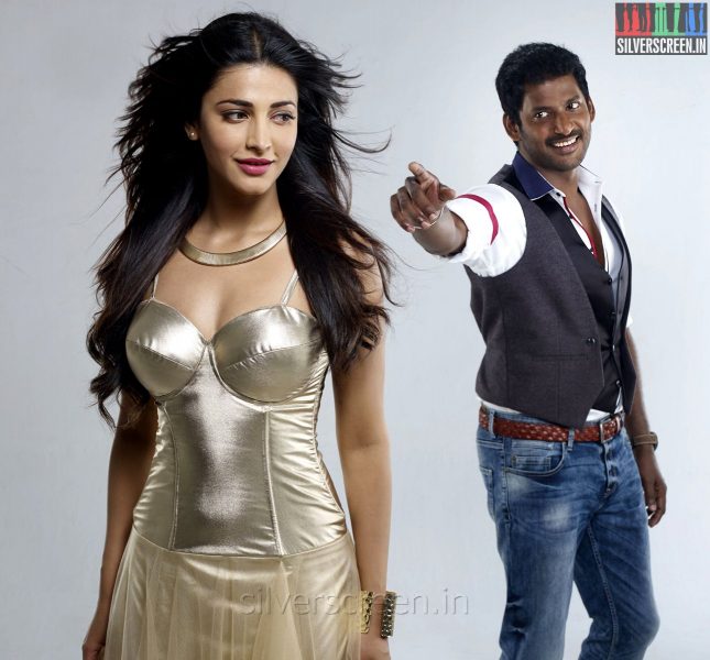 Actor Vishal and Shruthi Hassan in Poojai Movie Publicity Stills