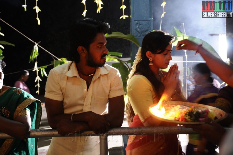 Actress Anusha and Praveen Kumar in the Appuchi Gramam Movie Stills