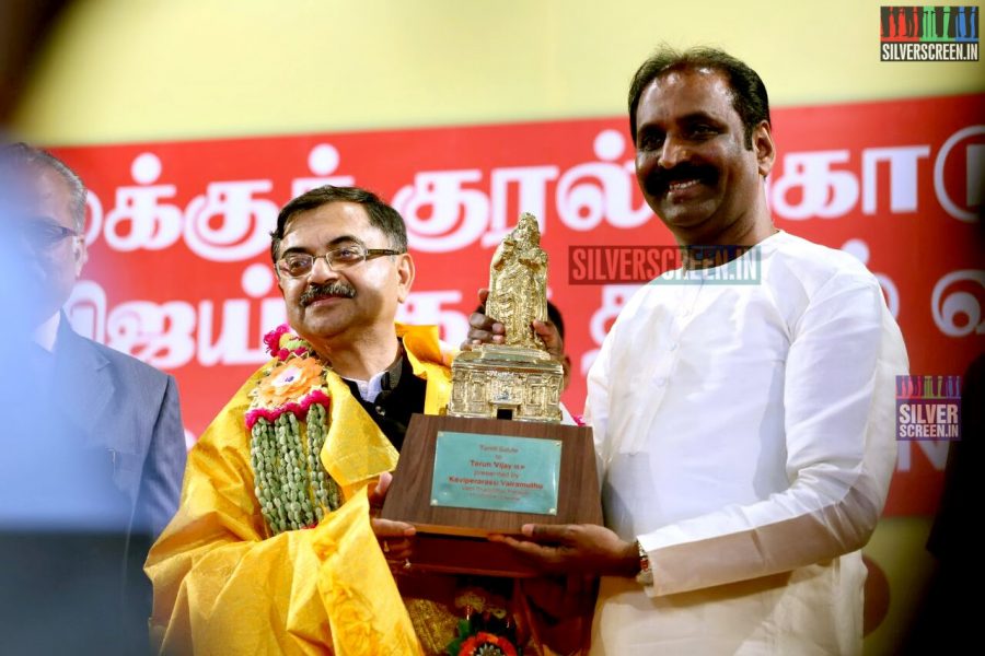 Vairamuthu Felicitates MP Tarun Vijay