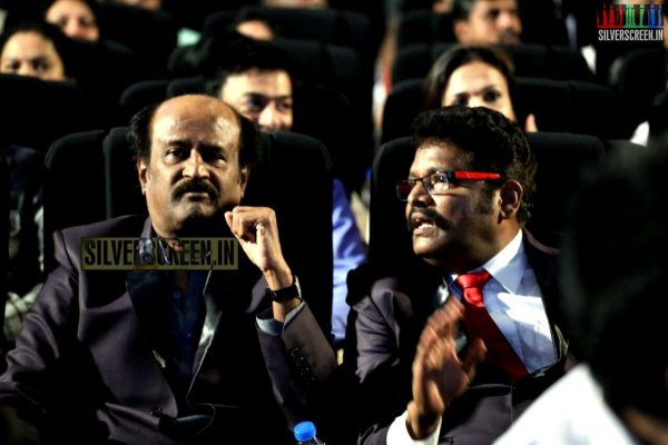 KS Ravikumar and Rajinikanth at the Lingaa Movie Audio Launch