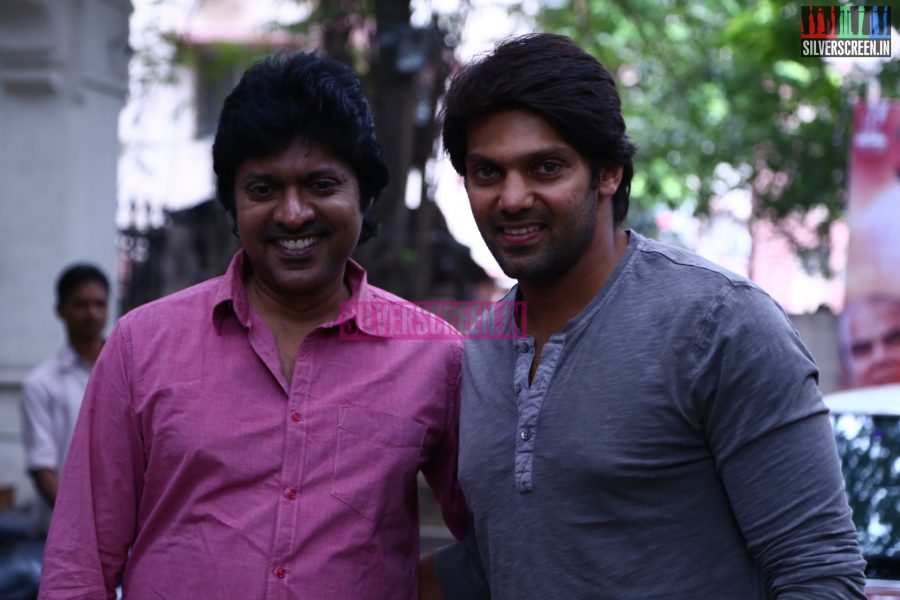 Actor Arya and Director Magizh Thirumeni at Meaghamann Success Meet