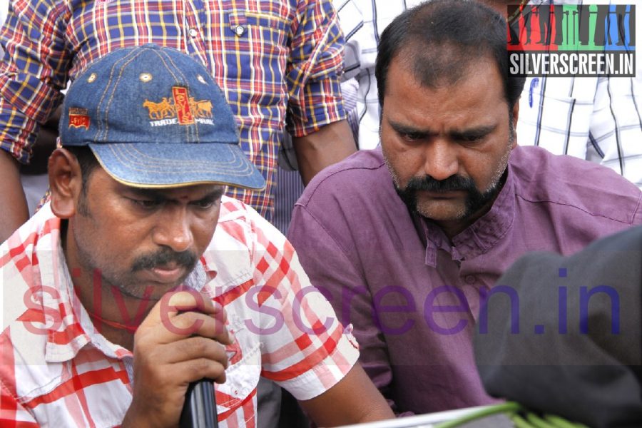 Director UP Marudhu in Agathinai Movie and Working Stills