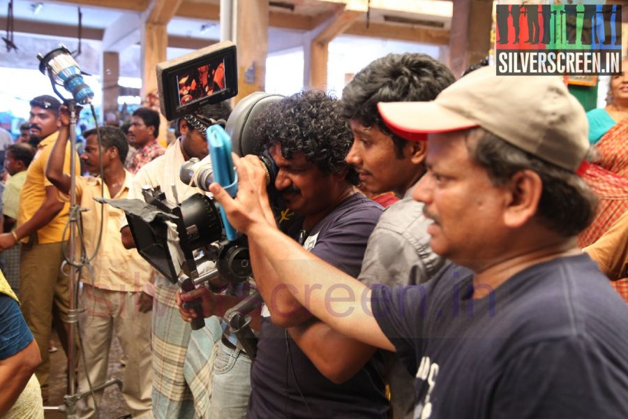 Director KV Anand and Cinematographer Om Prakash in Angean Movie Stills