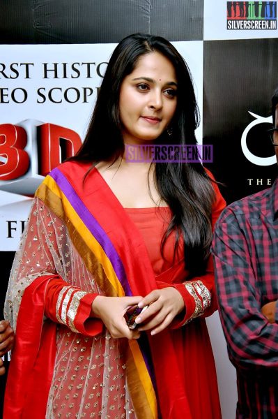 Actress Anushka Shetty at the Rudhramadevi Movie Trailer Launch