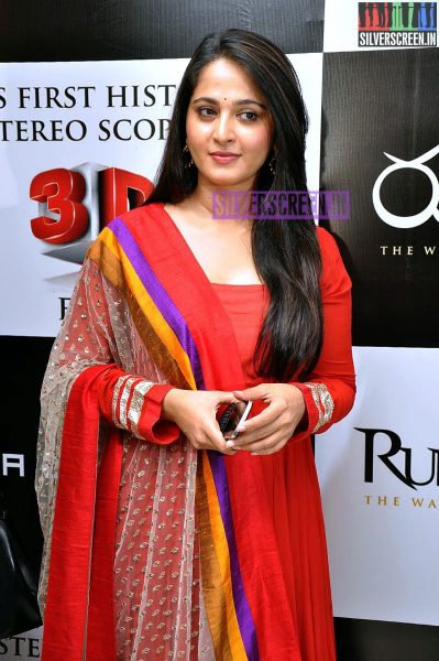 Actress Anushka Shetty at the Rudhramadevi Movie Trailer Launch