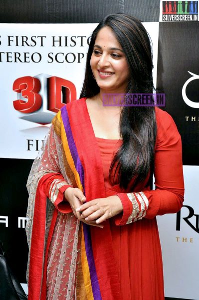 Actress Anushka Shetty at the Rudhramadevi Movie Trailer Launch