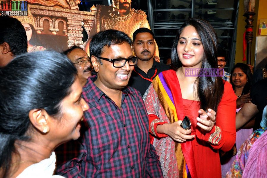 Actress Anushka Shetty at the Rudhramadevi Movie Trailer Launch