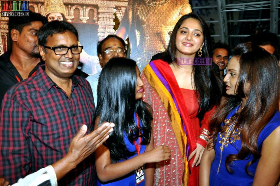 Actress Anushka Shetty at the Rudhramadevi Movie Trailer Launch