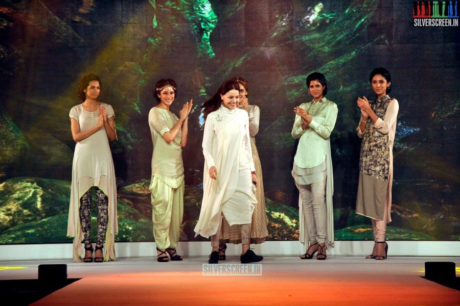 Models walk the ramp at the Birla Cellulose LIVA launch featuring Kangana Ranaut