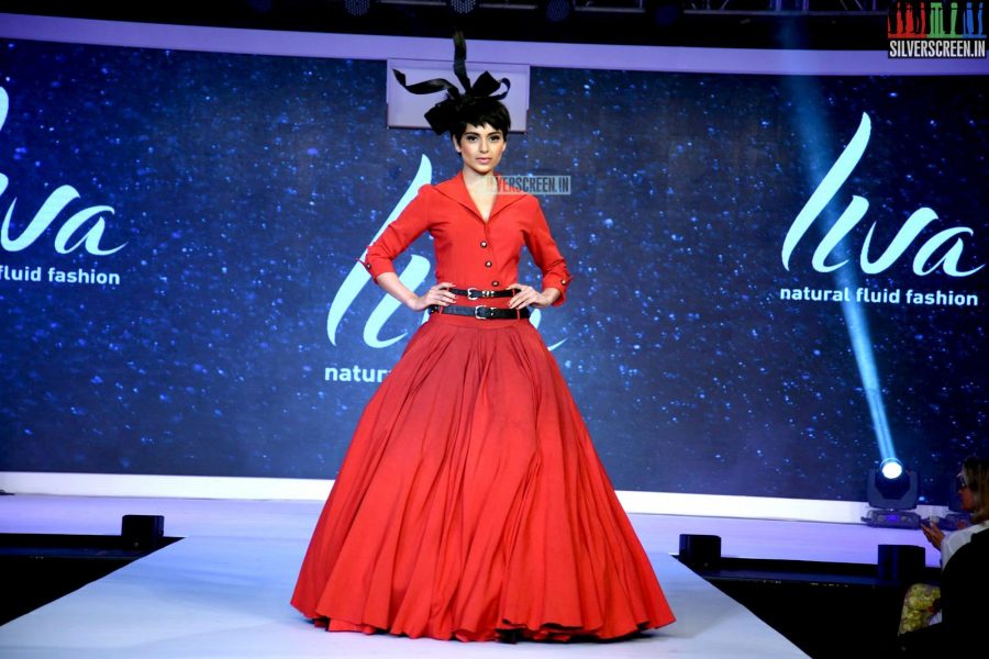 Kangana Ranaut walks the ramp for Birla Cellulose LIVA launch