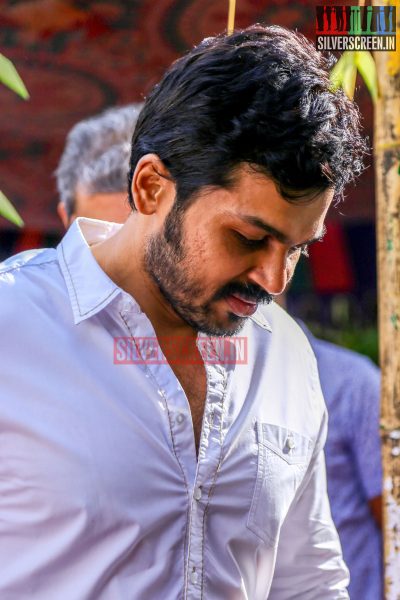 Actor Karthi Sivakumar at PVP Production No 9 Pooja Photos