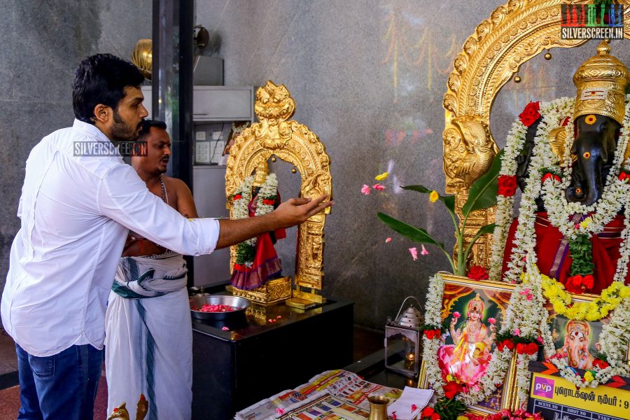 Actor Karthi Sivakumar at PVP Production No 9 Pooja Photos