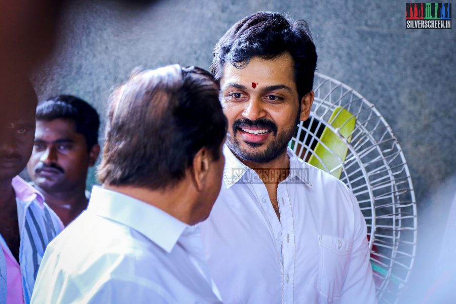 Actor Karthi Sivakumar at PVP Production No 9 Pooja Photos