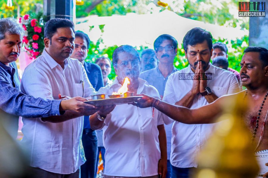 Actor Karthi Sivakumar at PVP Production No 9 Pooja Photos