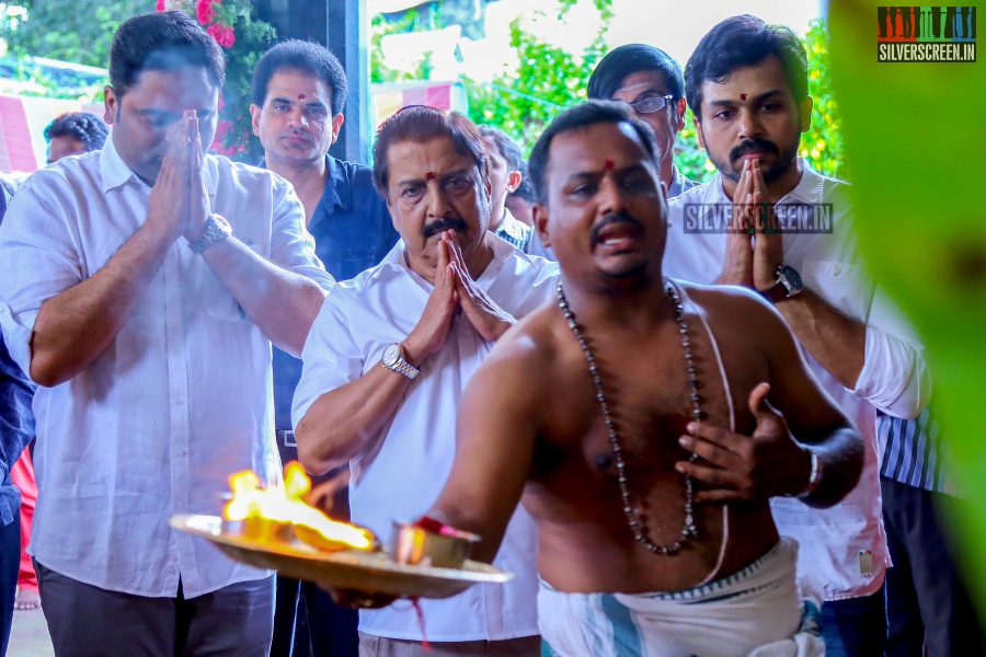 Actor Karthi Sivakumar at PVP Production No 9 Pooja Photos