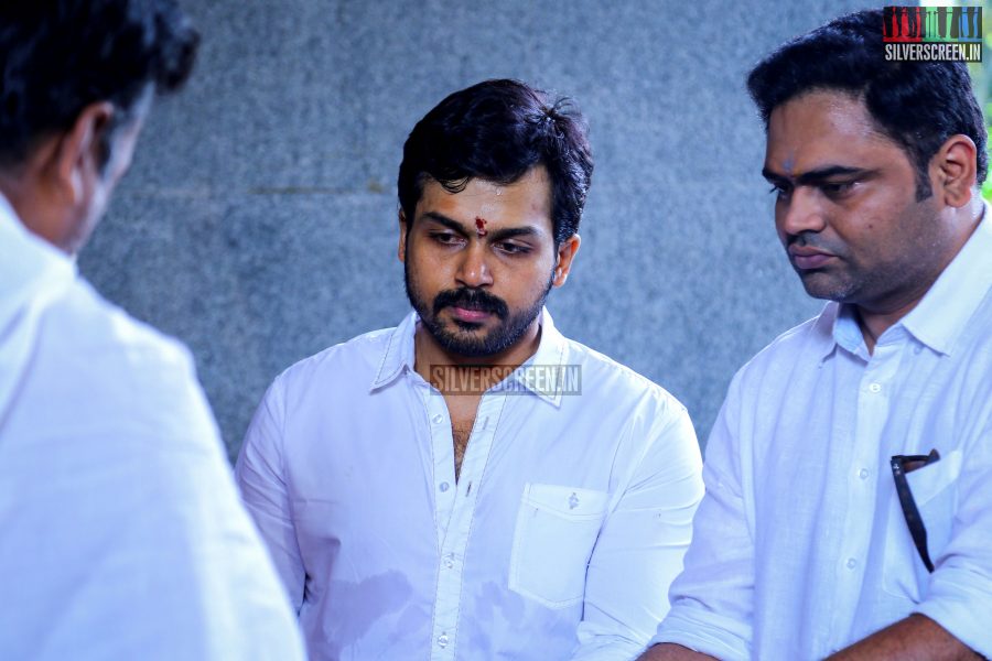 Actor Karthi Sivakumar at PVP Production No 9 Pooja Photos