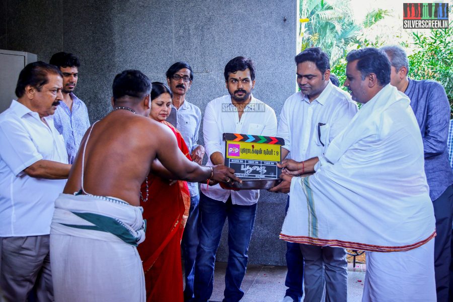 Actor Karthi Sivakumar at PVP Production No 9 Pooja Photos