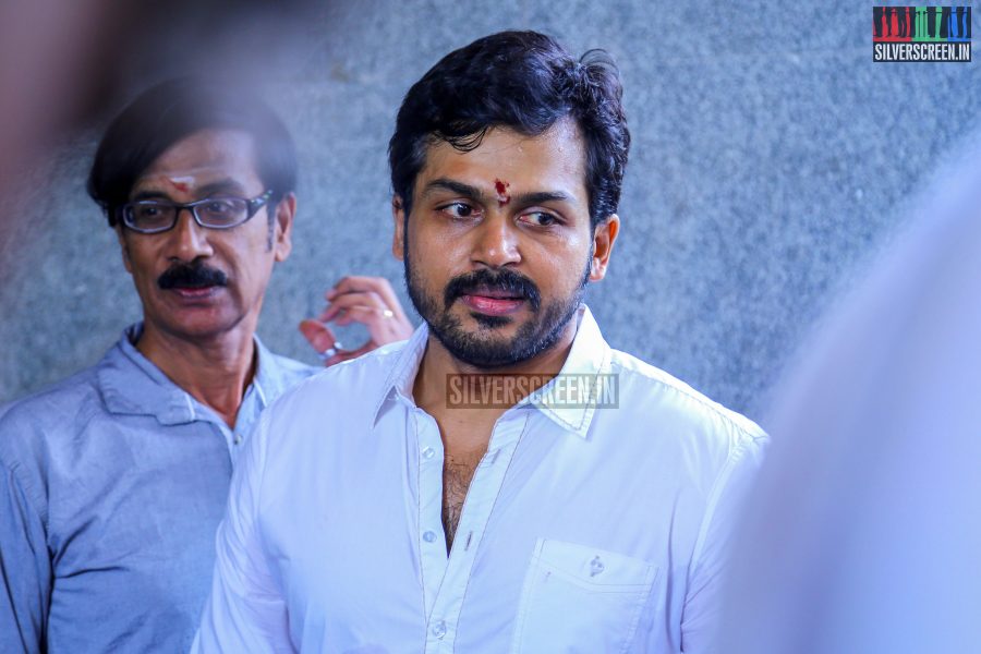 Actor Karthi Sivakumar at PVP Production No 9 Pooja Photos