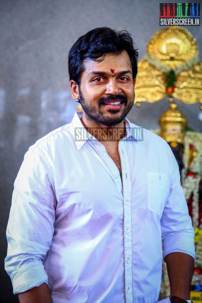 Actor Karthi Sivakumar at PVP Production No 9 Pooja Photos