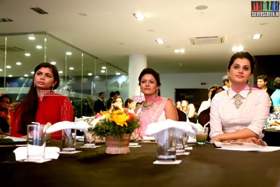 Pooja Kumar, Chinmayi Sripada and Taapsee at the Ritz Women of Merit Soiree
