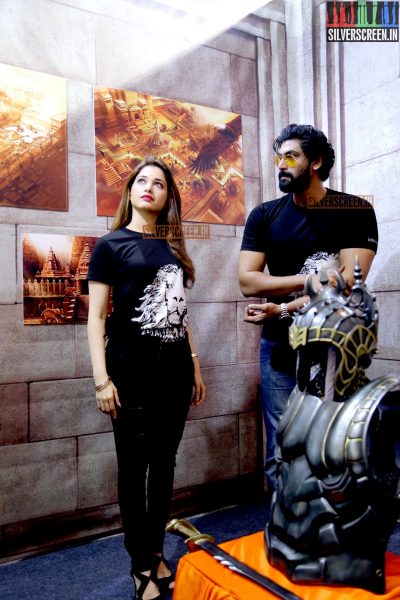 Tamannaah and Rana at Baahubali Zone in ComicCon Bangalore