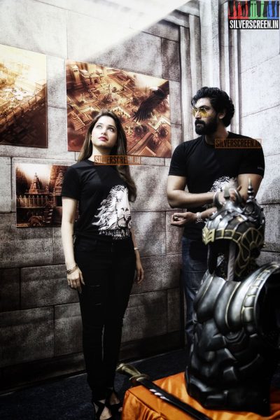 Tamannaah and Rana at Baahubali Zone in ComicCon Bangalore