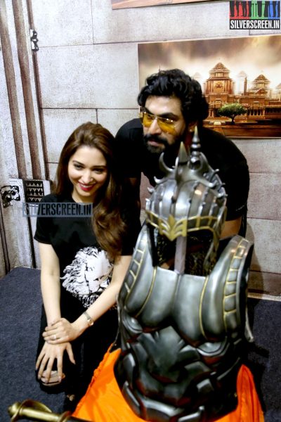 Tamannaah and Rana at Baahubali Zone in ComicCon Bangalore