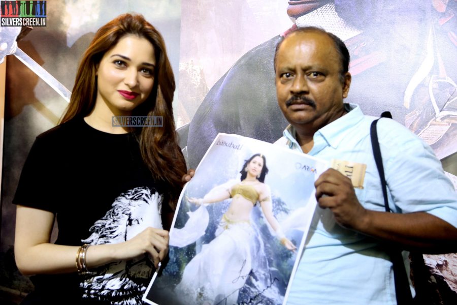 Tamannaah and Rana at Baahubali Zone in ComicCon Bangalore