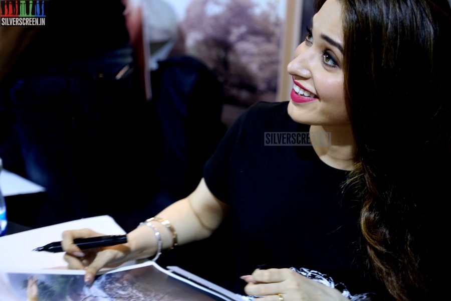 Tamannaah and Rana at Baahubali Zone in ComicCon Bangalore