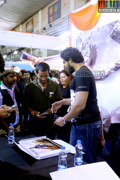 Tamannaah and Rana at Baahubali Zone in ComicCon Bangalore