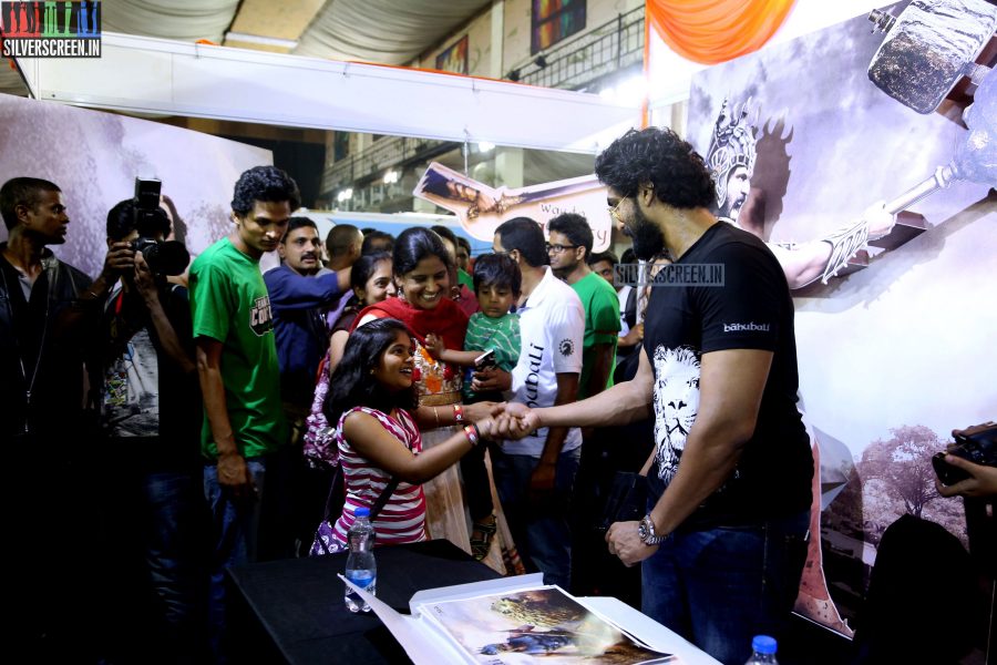 Tamannaah and Rana at Baahubali Zone in ComicCon Bangalore