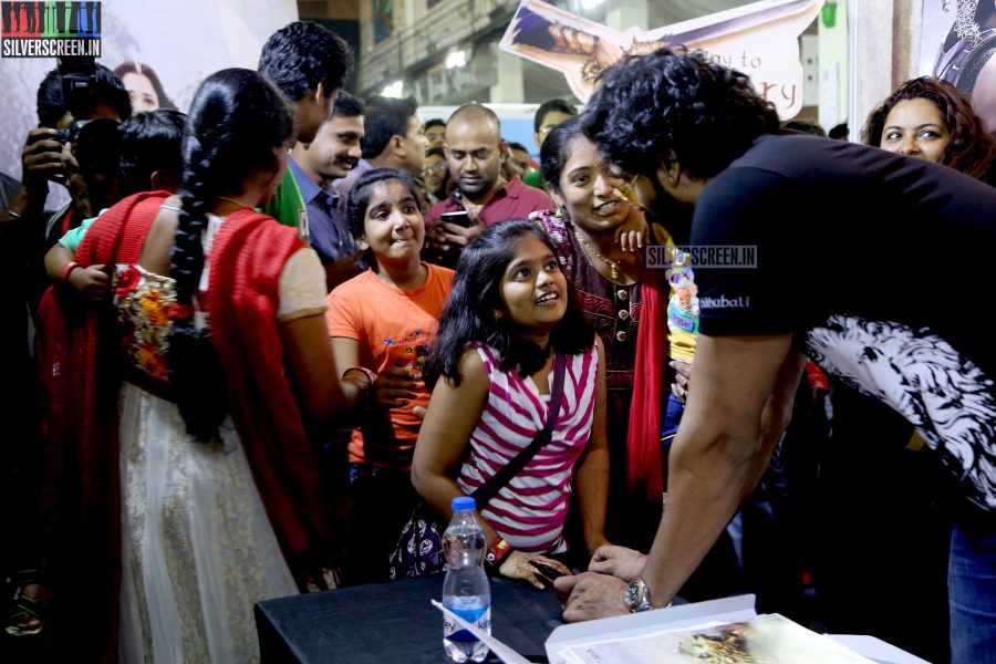 Tamannaah and Rana at Baahubali Zone in ComicCon Bangalore