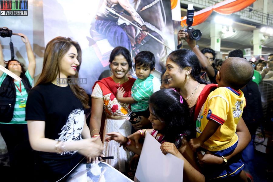 Tamannaah and Rana at Baahubali Zone in ComicCon Bangalore