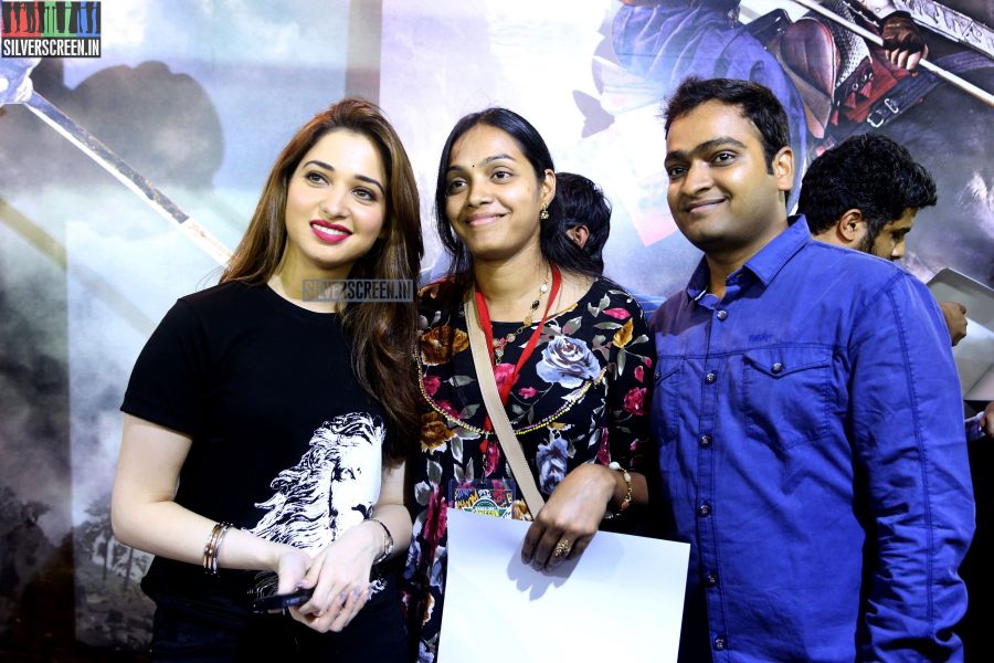 Tamannaah and Rana at Baahubali Zone in ComicCon Bangalore