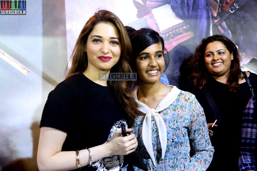 Tamannaah and Rana at Baahubali Zone in ComicCon Bangalore