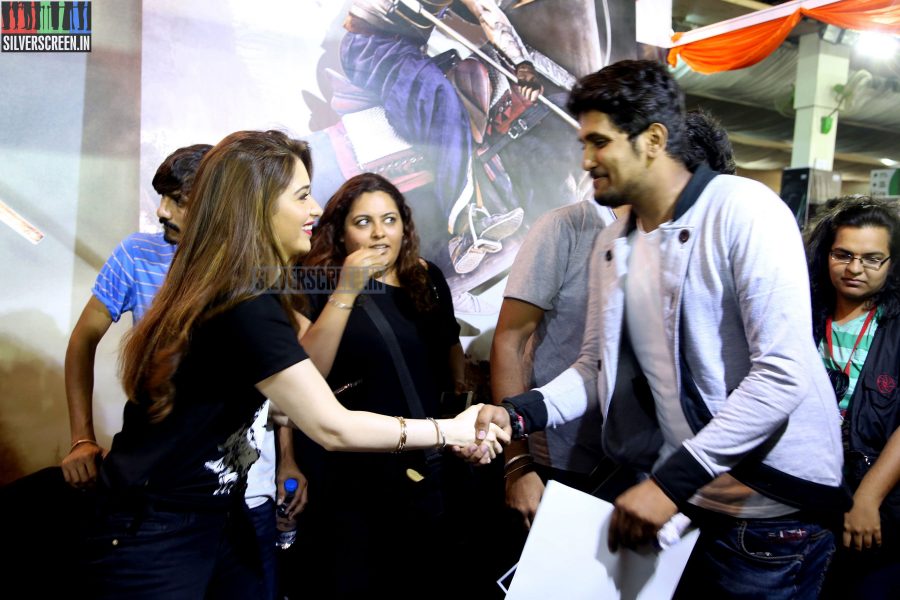 Tamannaah and Rana at Baahubali Zone in ComicCon Bangalore