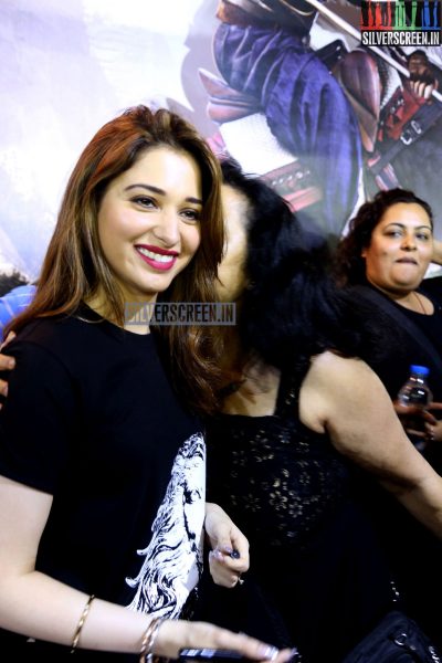 Tamannaah and Rana at Baahubali Zone in ComicCon Bangalore