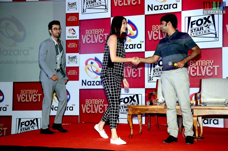 Ranbir and Anushka at Bombay Velvet Game Launch