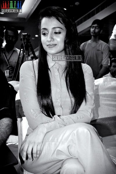 Trisha Krishnan at Cheekati Rajyam (Thoongavanam) Movie Press Meet