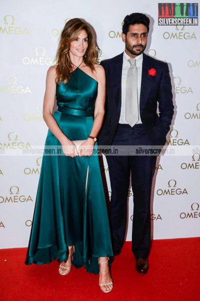 Abhishek & Cindy Crawford Launch Omega Constellation Pluma Collection