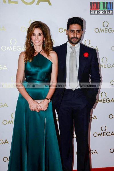 Abhishek & Cindy Crawford Launch Omega Constellation Pluma Collection