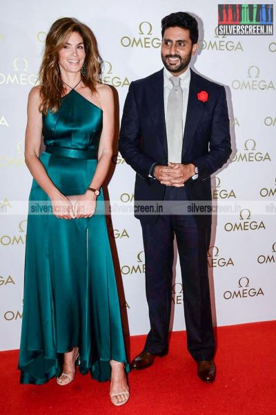 Abhishek & Cindy Crawford Launch Omega Constellation Pluma Collection