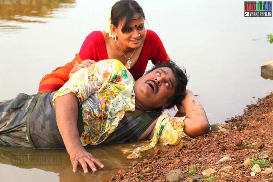 Actor Mansoor Ali Khan and Actress Moumita Chowdhury in Athiradi Movie Stills