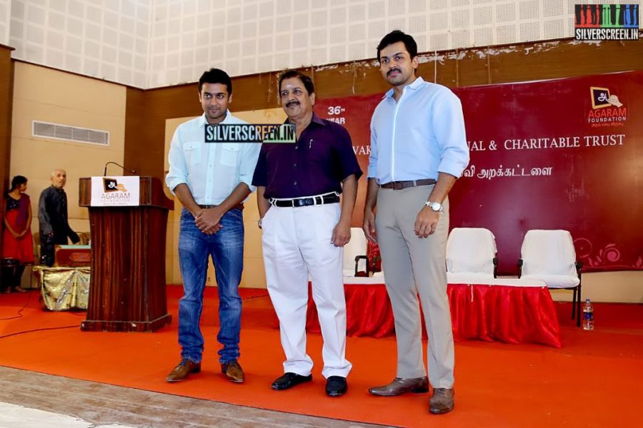 Suriya and Karthi at the Sivakumar Charitable Trust 36th Awards Ceremony